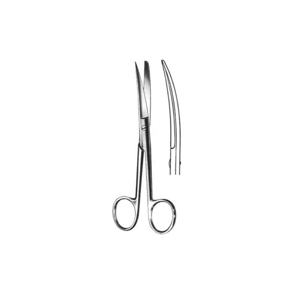 Tesoura de cirugia curva, aguda / aguda.13 cm. Qualidade alemã. (ATÉ FIM DE EXISTÊNCIAS)